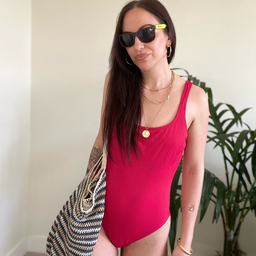 Vintage⚡️Neon Pink Cheeky One Piece